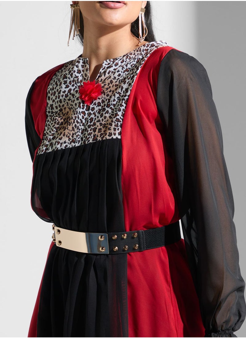 Golden Apple - Frill Sleeve Tiered Dress - Image 1