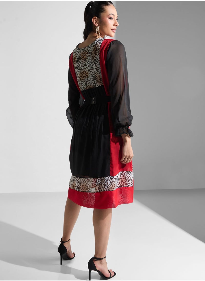Golden Apple - Frill Sleeve Tiered Dress - Image 1