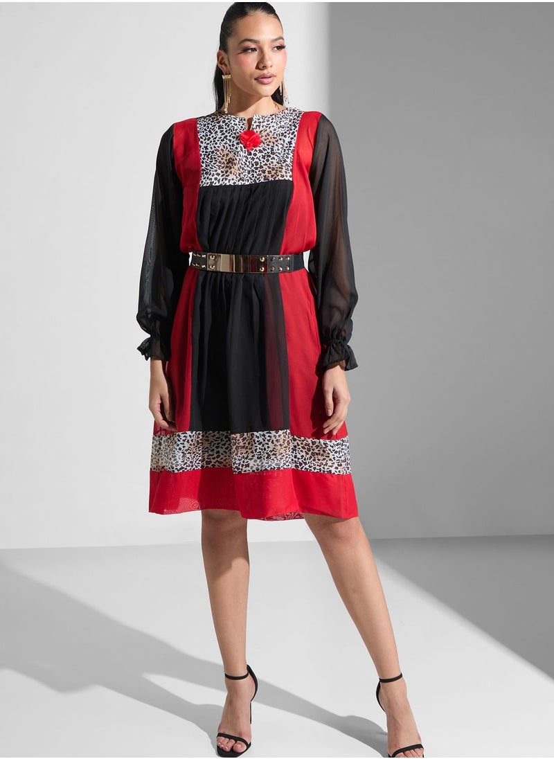 Golden Apple - Frill Sleeve Tiered Dress - Image 1