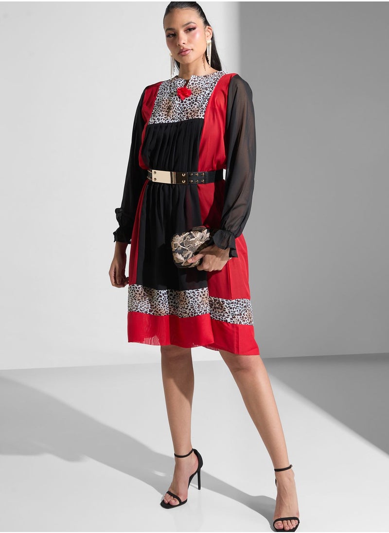 Golden Apple - Frill Sleeve Tiered Dress - Image 1