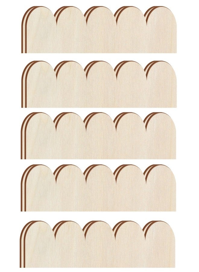Threehoney Unfinished Scalloped Decorative Wood Trim Scalloped Edge Decorative Wood Molding Cute DIY Moulding Trim for Home Wall Cabinet Shelf and Window Door(12 Pack,15.75 x 3.54 Inch) - Image 1