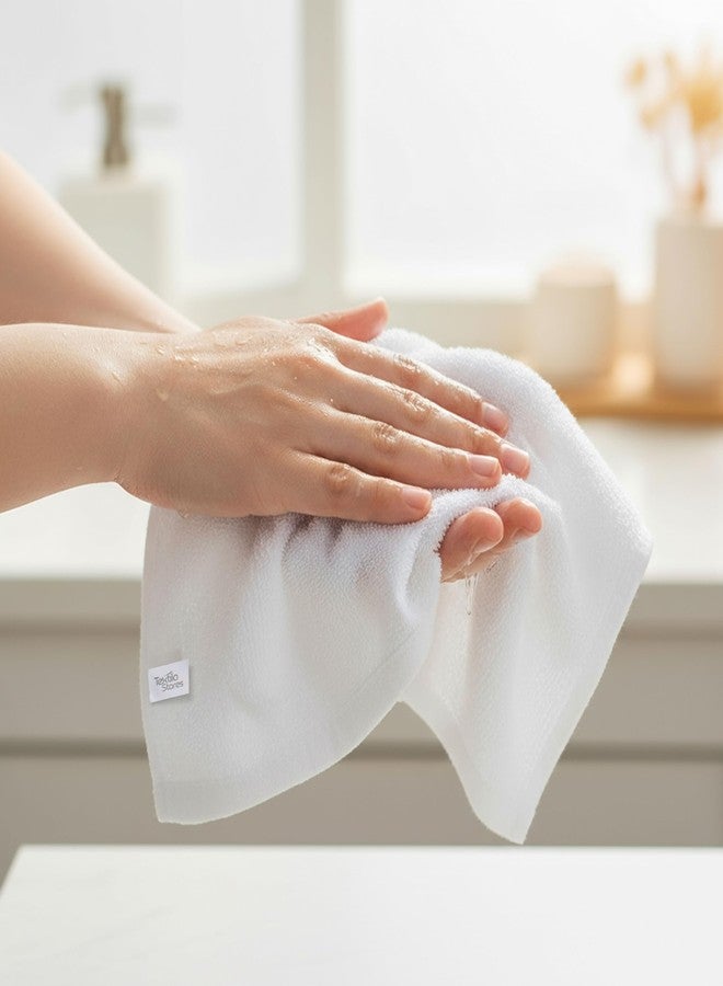 Textila Basic Wash Cloths 12x12 Inches - Pack of 12 - White Color - Soft and Absorbent Multipurpose Cotton Washcloths for Bathroom, Spa, Gym, Salon, Hotel, and Everyday Use - Image 3