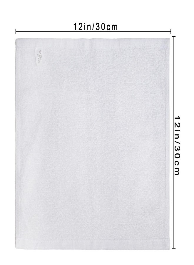 Textila Basic Wash Cloths 12x12 Inches - Pack of 12 - White Color - Soft and Absorbent Multipurpose Cotton Washcloths for Bathroom, Spa, Gym, Salon, Hotel, and Everyday Use - Image 2