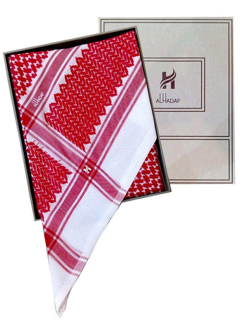 SHAMAKH ALHADAF Red Men's Shemagh