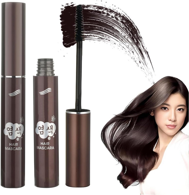 Root Touch Up Dark Brown Hair Mascara Stick for Grey Hair Coverage Waterproof Temporary Hair Dye for Roots Quick Natural Color Concealer Portable Gray Hair Cover Stick