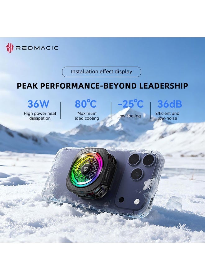 Nubia RedMagic Cooler 8Pro Magnetic Phone Cooler Fast Cooling Low-Noise Gaming Cooling Fan, Black - Image 2