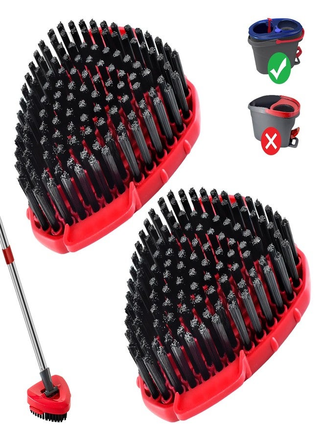 GFRED 2 Pack Upgrade Scrub Brush Replace Heads Compatible with O Cedar EasyWring RinseClean 2 Tank Spin Mop, Scrubber Brush Mop Head for Ocedar Mop Scrub Brush of Hard Bristle to Floor Clean, Not for 1 Tank - Image 1