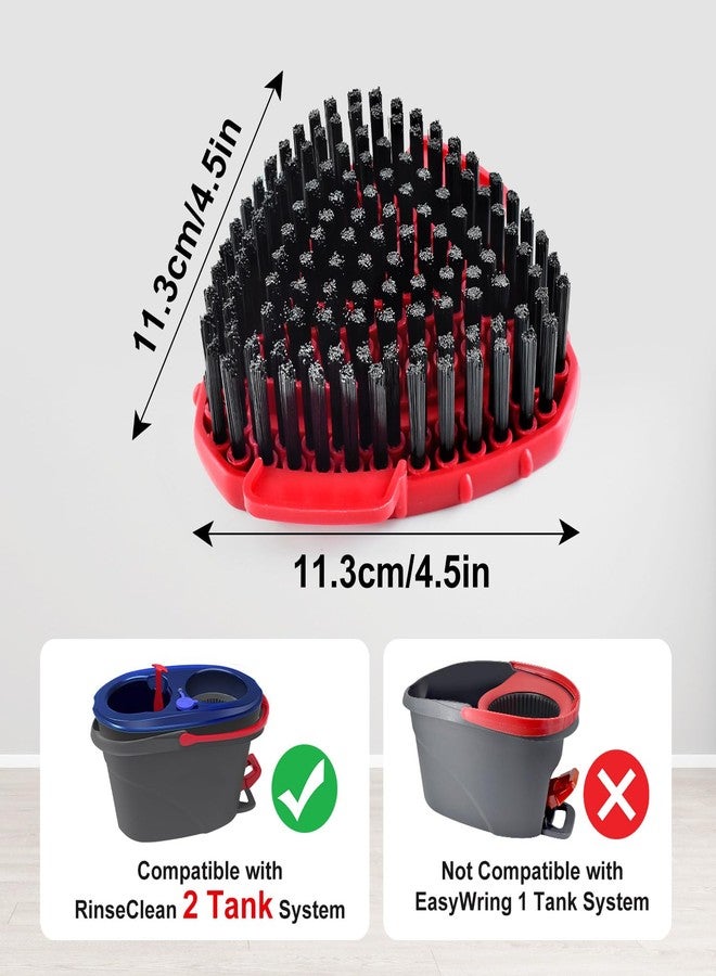 GFRED 2 Pack Upgrade Scrub Brush Replace Heads Compatible with O Cedar EasyWring RinseClean 2 Tank Spin Mop, Scrubber Brush Mop Head for Ocedar Mop Scrub Brush of Hard Bristle to Floor Clean, Not for 1 Tank - Image 3