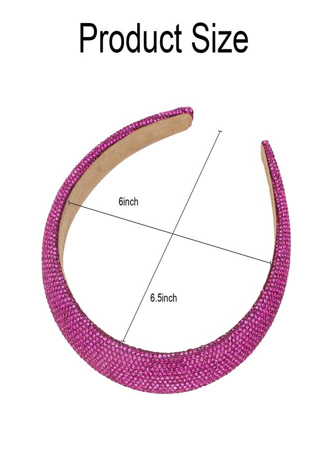 أماريفير طوق رأس مرصع بأحجار الراين باللون الوردي الفاتح من أماريفير للنساء، طوق رأس لامع براق، طوق شعر مطرز بالخرز مقاس 1 بوصة للفتيات، حلقات شعر مرصعة بالجواهر، إكسسوارات شعر عصرية للنساء والفتيات - Image 2