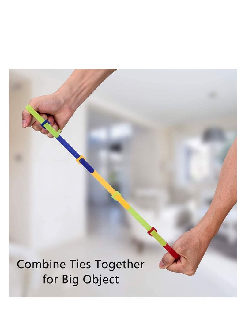 SYOSI - 80 Pcs Reusable Fastening Cable Ties, Multi Purpose Hook Loop Cable Straps Wire Ties Management, Adjustable Multicoloured Cords Organizer for Computer, Laptop, TV, Electronics - Image 1