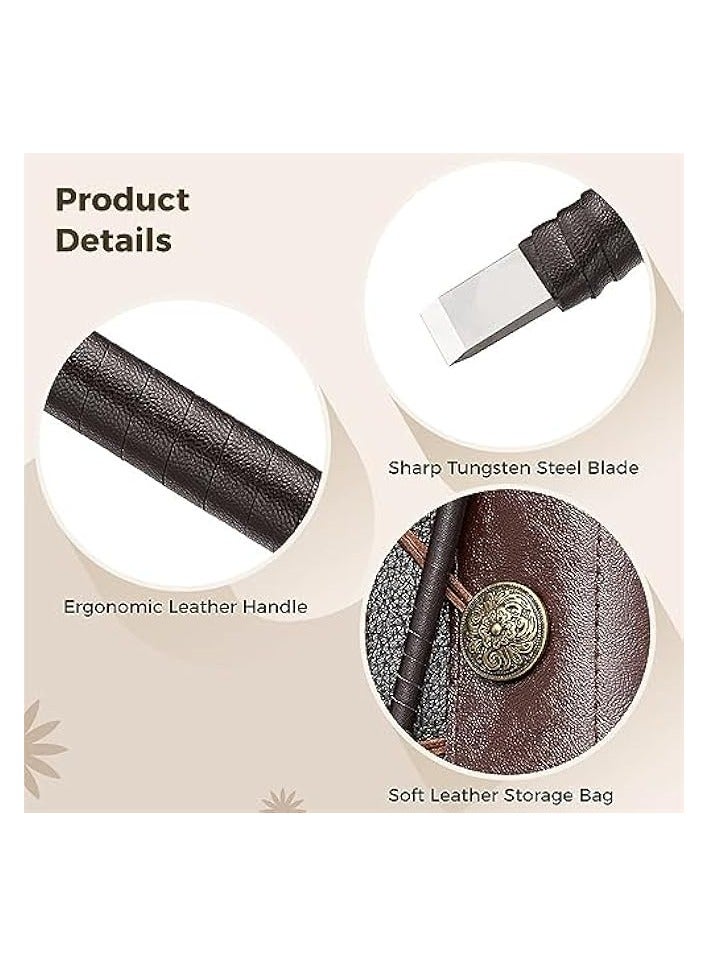 PROMASS Carving Tool Set of 8, Wood Carving Tools Kit, Wood Carving Knife Set, Stone Seal Engraving Kit, Tungsten Steel Carving Chisels for DIY Art Craft Clay Carpentry  - Image 5