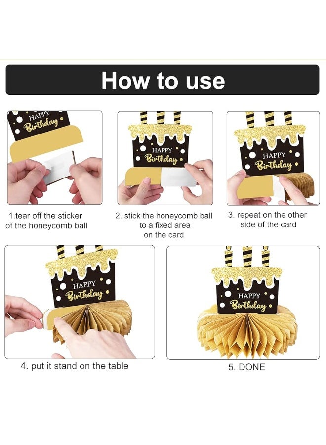 Tevxj 9 Pieces 60th Birthday Decoration 60th Birthday Centerpieces for Tables Decorations Cheers to 60 Years Honeycomb Table Topper for Men and Women Sixty Years Birthday Party Decoration Supplies(60th) - Image 1