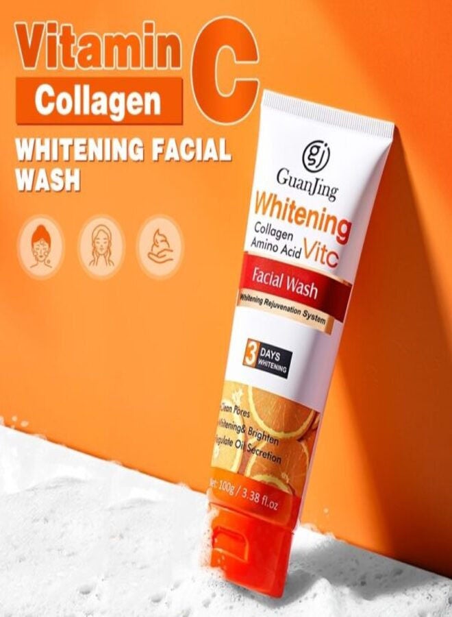 GUANJING Whitening Collagen Amino Acid And Vitamin C Facial Wash 100g - Image 2