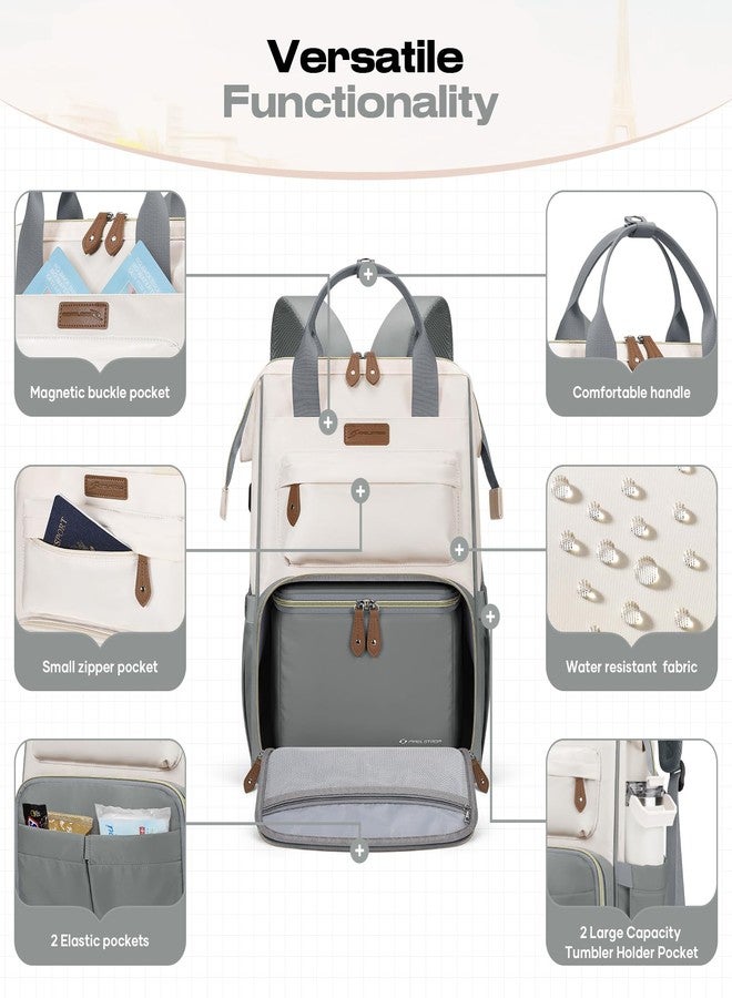 Maelstrom Travel Backpack with Lunch Box (Gray-Beige) - Image 3