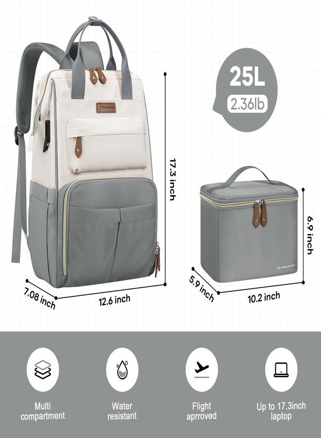Maelstrom Travel Backpack with Lunch Box (Gray-Beige) - Image 5