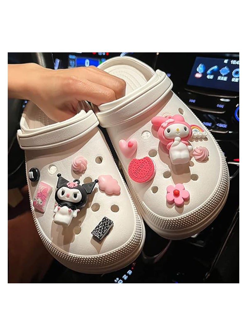 SOLARAE 12 Pcs 3D Cartoon Shoes Decoration Charms for Croc Clog Decoration, Cartoon Kawaii Charms Accessories for Girls Kids Teens Party Favor (Kulomi & Melody) - Image 2
