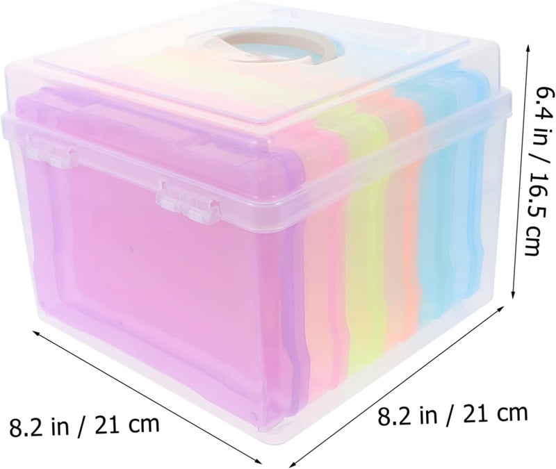 SECFOU 1set Photo Storage Box Multi-function Organizer Compartments for Pictures Craft Supplies and Accessories Portable Compact Design for Use - Image 2