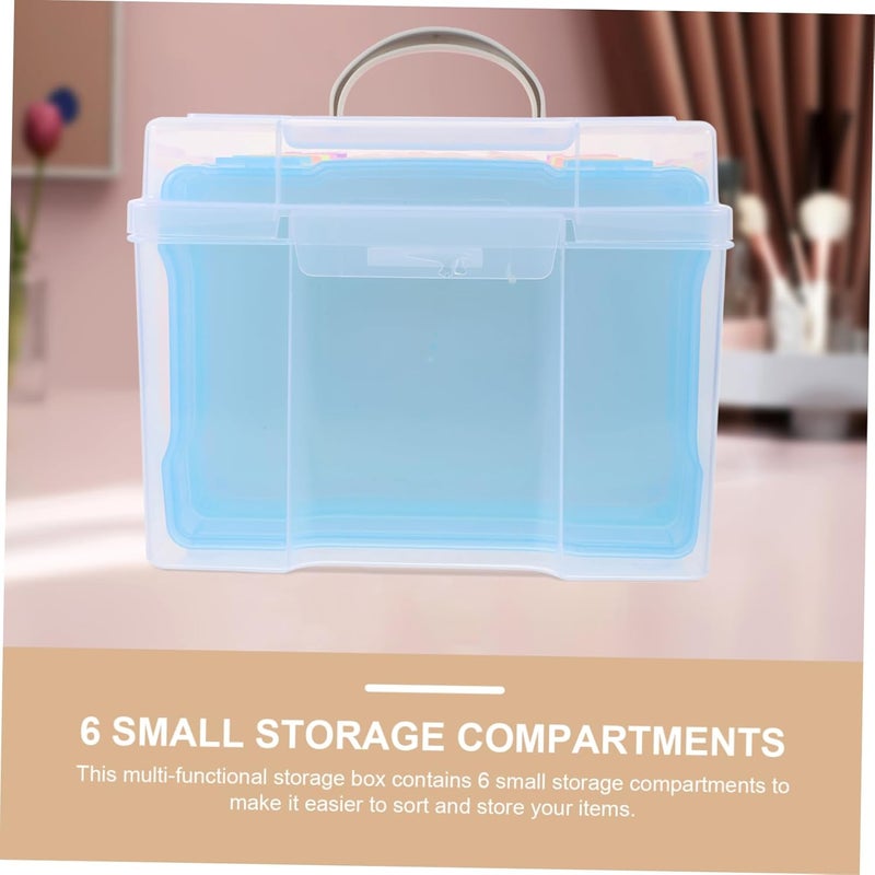 SECFOU 1set Photo Storage Box Multi-function Organizer Compartments for Pictures Craft Supplies and Accessories Portable Compact Design for Use - Image 3