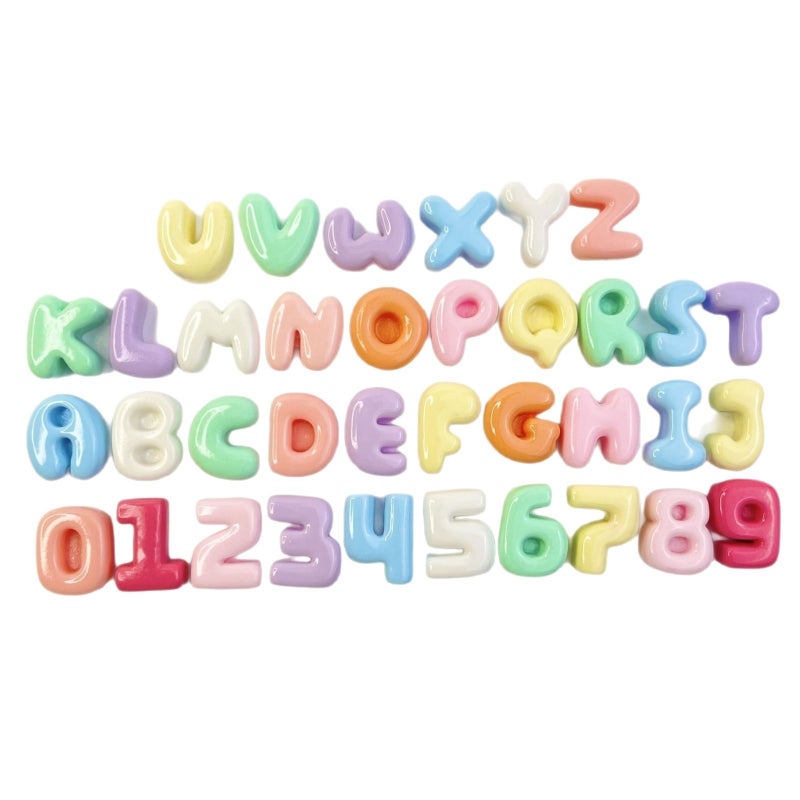 DIY Macaron Color Letter & Number Beads for Jewelry Making - Image 5