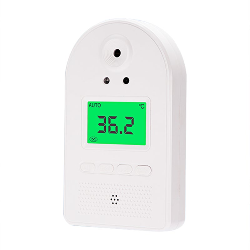 Wall-mounted Infrared Thermometer with 100 Data Storage Tri-colored LCD Display Voice Broadcast °C/ °F Non-contact Thermometers with Fever Alarm Digital Temperature Measurement - Image 1