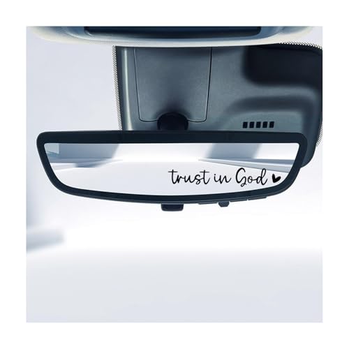 DXNQ 2 PCS Trust in God Rearview Mirror Decals, Automotive Vinyl Rear View Mirror Decorative Stickers, Waterproof Trust in God Stickers for Car Truck Laptop, Car Accessories (Black) - Image 1
