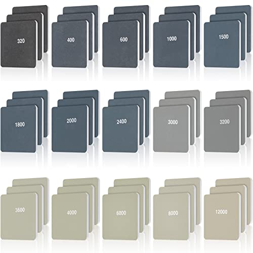 Queekay 45 Pieces 2 x 2 Inch Padded Sanding Pads Micro Mesh Touch Sanding Pads Double Sided Polishing Board Assorted Grits Soft Mess Kit for Wood Plastic Materials - Image 1