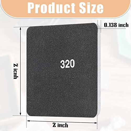 Queekay 45 Pieces 2 x 2 Inch Padded Sanding Pads Micro Mesh Touch Sanding Pads Double Sided Polishing Board Assorted Grits Soft Mess Kit for Wood Plastic Materials - Image 2