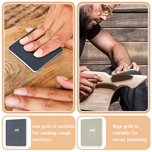 Queekay 45 Pieces 2 x 2 Inch Padded Sanding Pads Micro Mesh Touch Sanding Pads Double Sided Polishing Board Assorted Grits Soft Mess Kit for Wood Plastic Materials - Image 4