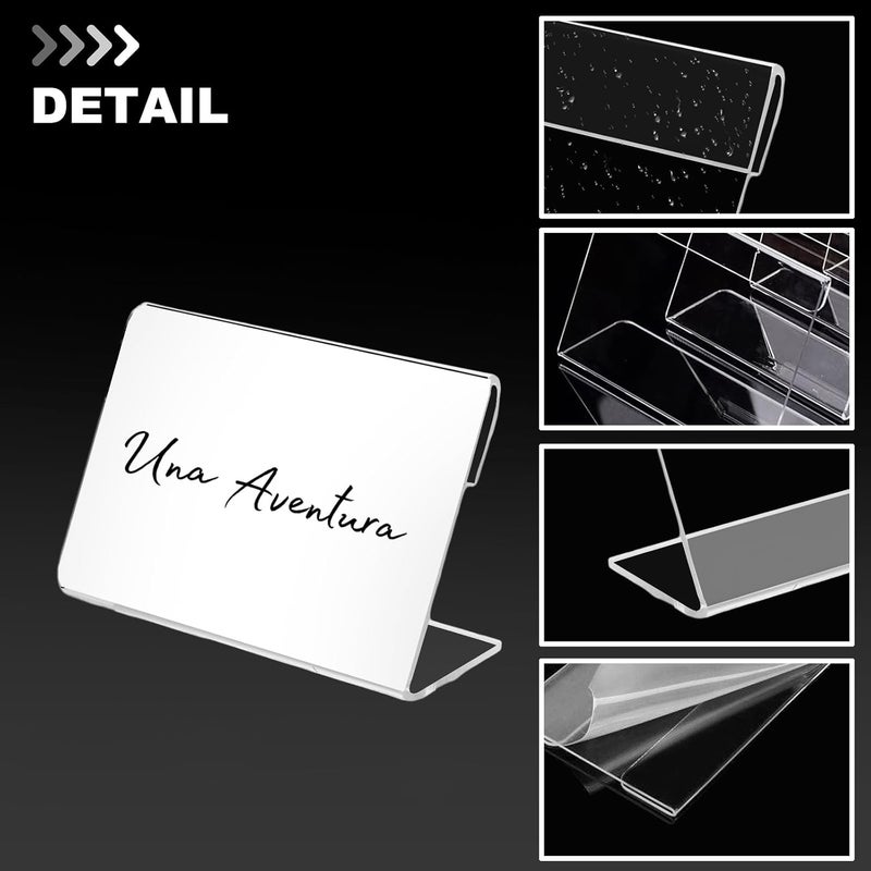 60 Pcs 1.5"" x 2.4"" Acrylic Sign Holder, Clear Mini Acrylic Sign Display Holder, L-Shape Price Sign Stands Counter Top Stand for Office, Store, Restaurant, Transparent - Image 3