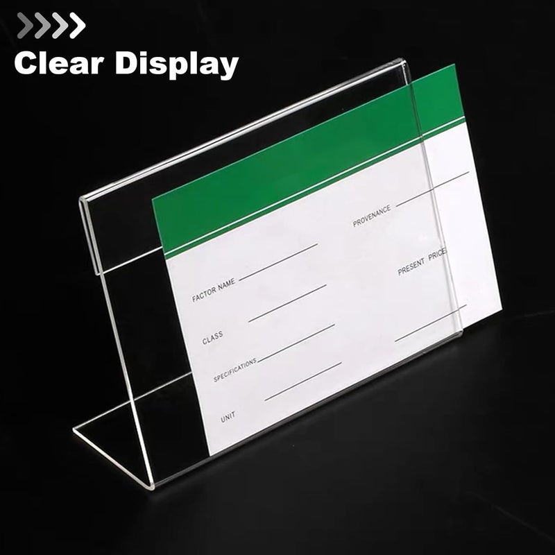 60 Pcs 1.5"" x 2.4"" Acrylic Sign Holder, Clear Mini Acrylic Sign Display Holder, L-Shape Price Sign Stands Counter Top Stand for Office, Store, Restaurant, Transparent - Image 4