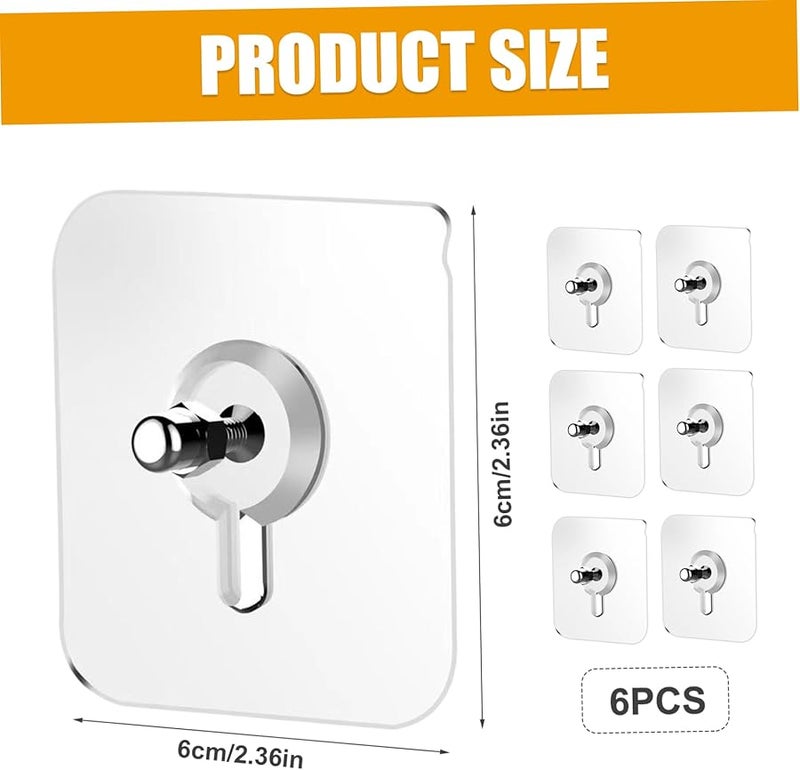 خطافات حائط لاصقة ثقيلة مطلي بالحديد 6 قطع قابلة لإعادة الاستخدام مقاومة للماء بدون حفر - Image 4