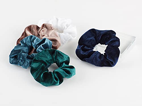 Hadley Wren Women's Scrunchie Collection, 5 Piece Set, Velvet Society, One Size - Image 4