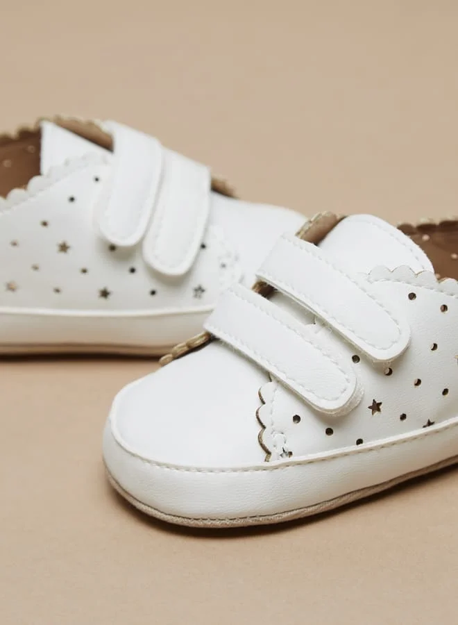 Barefeet Cutout Booties with Hook and Loop Closure