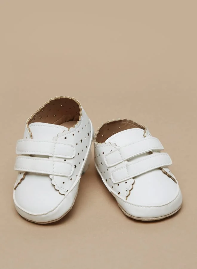 Barefeet Cutout Booties with Hook and Loop Closure