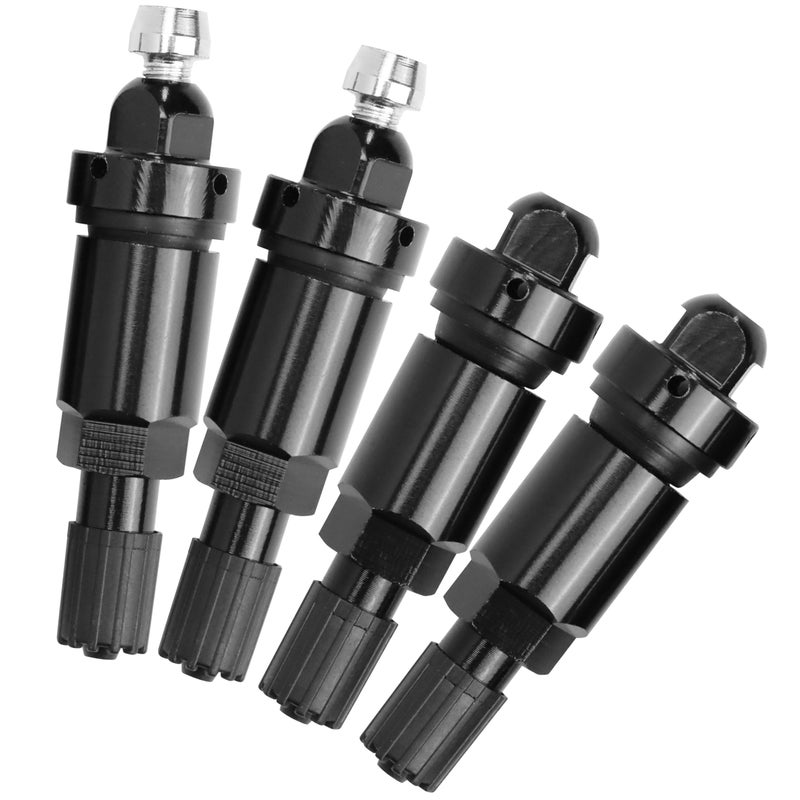 BDFHYK 4PCS Metal Valve Stems TPMS Compatible with Tesla Tire Valves Black Aluminum Alloy Service Kit with Metal Rubber Gaskets and Fixing Nuts Airtight Seal Replacement Kit for Car and Truck Wheels - Image 3
