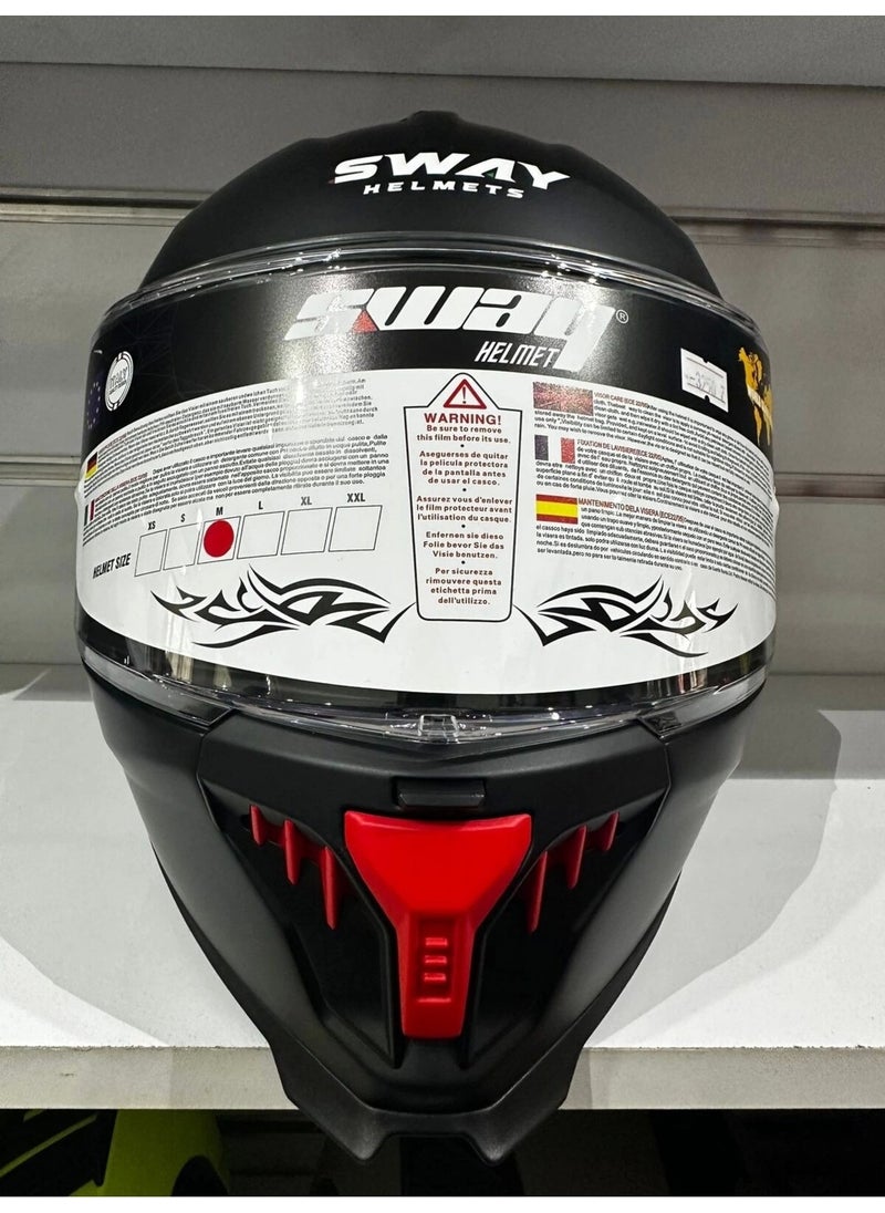 sway Helmet SW-865 Matte Black with Sunglasses  - Image 5