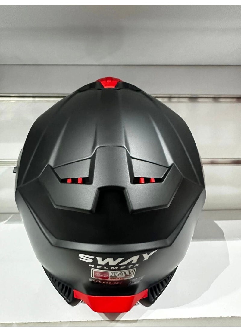 sway Helmet SW-865 Matte Black with Sunglasses  - Image 3