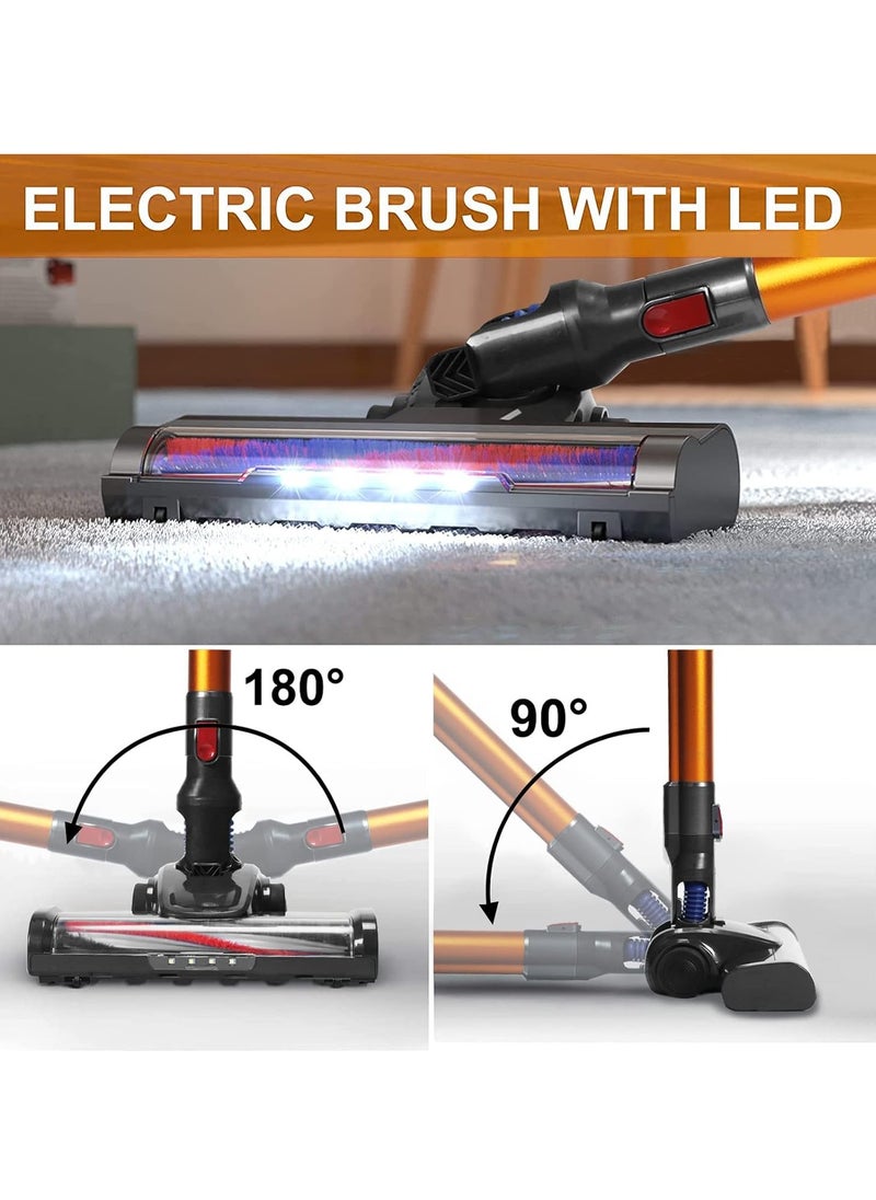 ET-LIFE 25KPa Cordless Vacuum Cleaner,150w Brushless Motor,Strong Suction,6 in 1 Stick Vacuum Cleaner,Powerful LED Headlights, 45Mins Long Runtime,Applicable to Hardwood Floor Carpet Pet Car Cleaning  - Image 3