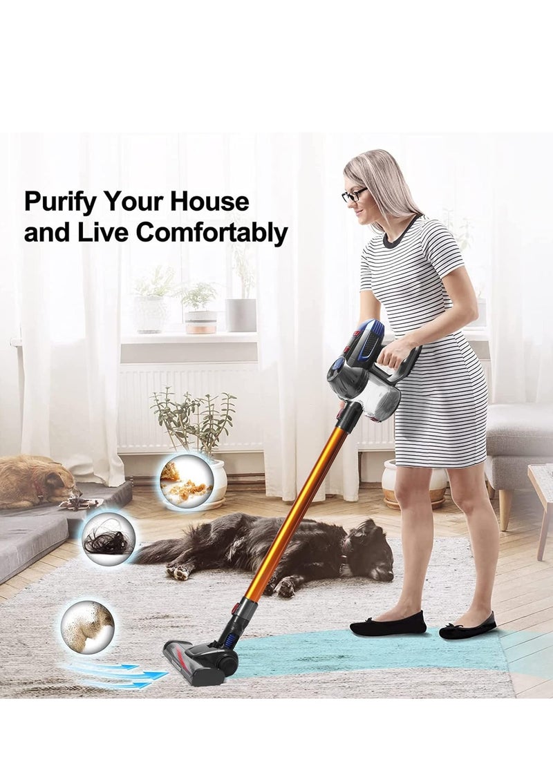 ET-LIFE 25KPa Cordless Vacuum Cleaner,150w Brushless Motor,Strong Suction,6 in 1 Stick Vacuum Cleaner,Powerful LED Headlights, 45Mins Long Runtime,Applicable to Hardwood Floor Carpet Pet Car Cleaning  - Image 2