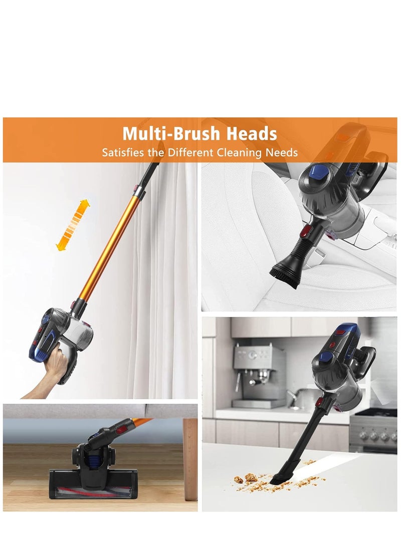 ET-LIFE 25KPa Cordless Vacuum Cleaner,150w Brushless Motor,Strong Suction,6 in 1 Stick Vacuum Cleaner,Powerful LED Headlights, 45Mins Long Runtime,Applicable to Hardwood Floor Carpet Pet Car Cleaning  - Image 5