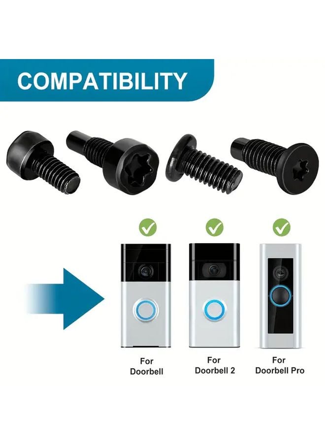 40pcs Black Doorbell Screw Bolts Replacement Set Compatible With Security Cameras And Video Doorbells - Image 4