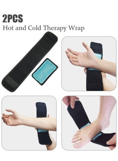 ZVEV 2 PCS Hot and Cold Therapy Wrap, Reusable Gel Ice Pack with Compress Band for Pain Relief, Sports Injuries (Foot, Ankle, Wrist, Elbow, Hand)  - Image 1