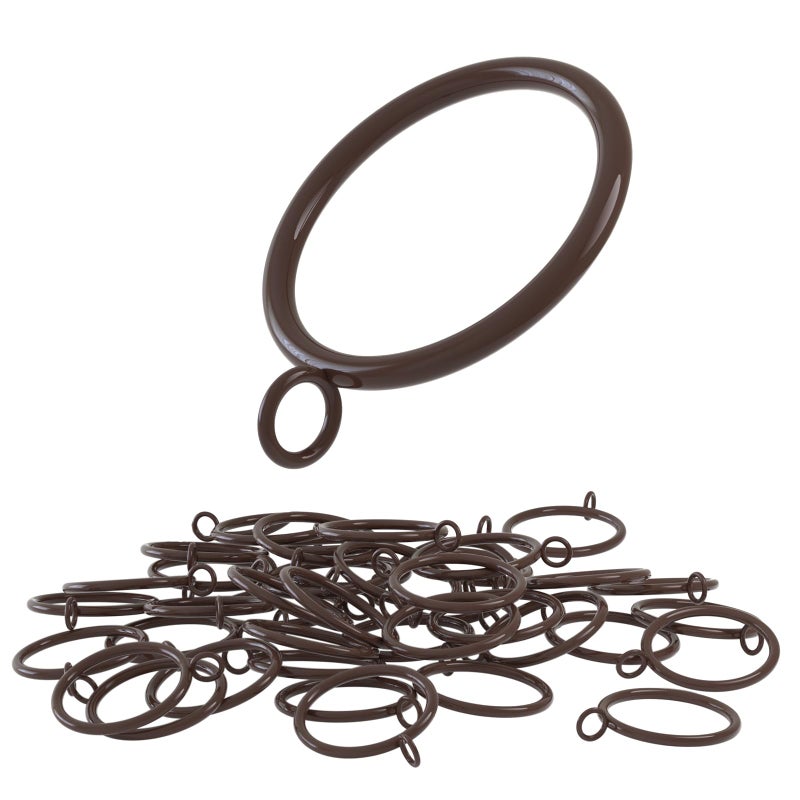 ANJUU 42 PCS Curtain Rings, 1.5 Inch Cocoa Tone Metal Curtain Drape Sliding Eyelet Rings-Hanging Rings for Curtains and Rods, Fits Up to 1 1/4-Inch Rod(Clips Not Included) - Image 1