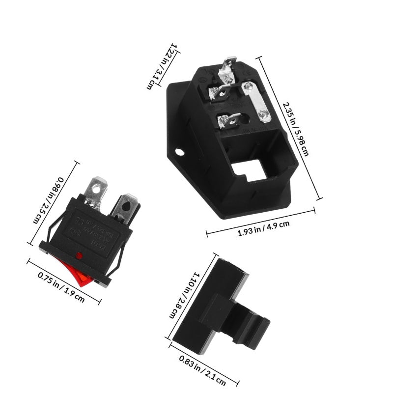 2 Sets of Versatile Power Sockets with Built-in Red Light Indicator /Off Switch Power Sockets Sockets with safety for Enhanced and Convenience in Home and Office Use - Image 2
