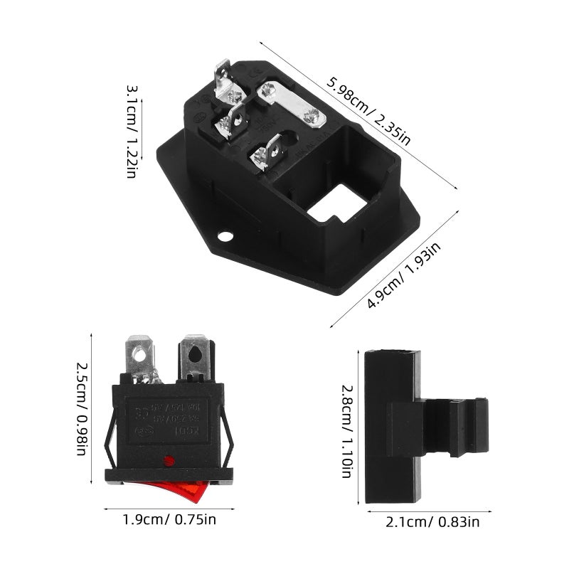 2 Sets of Versatile Power Sockets with Built-in Red Light Indicator /Off Switch Power Sockets Sockets with safety for Enhanced and Convenience in Home and Office Use - Image 4