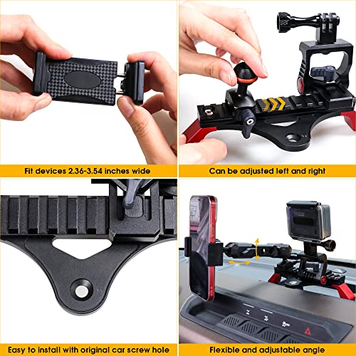 BESTAOO Dash Phone Holder and Camera Mount for Ford Bronco 2021 2022 2023 2024 2025 2 Door & 4 Door, Compatible with GoPro and Smart Phone (Slide Rail) - Image 4