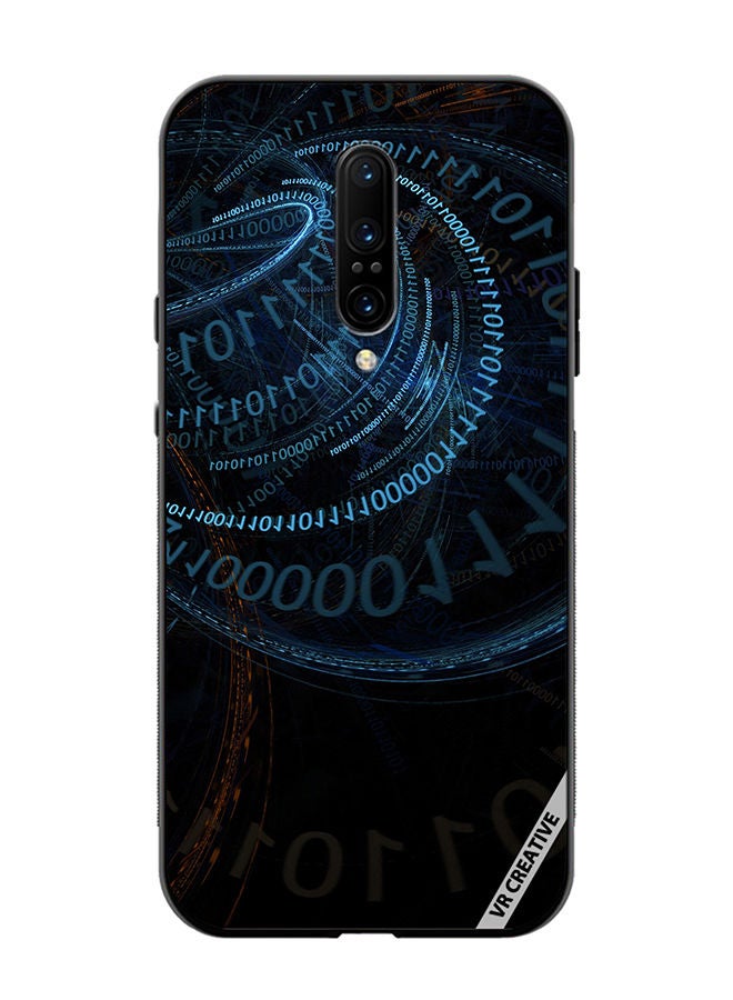 VR CREATIVE Protective Case Cover For OnePlus 7 Pro Binary Code Abstract Design Multicolour - Image 1
