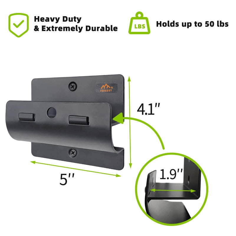 Foozet Ladder Hanger for Garage Wall, Heavy Duty Ladder Storage for Folding Chair, Wall Mount Wheelbarrow, Patio Furniture, High Support Save Space in Garden, Shed Or Workshop and More, 1 Pack - Image 2