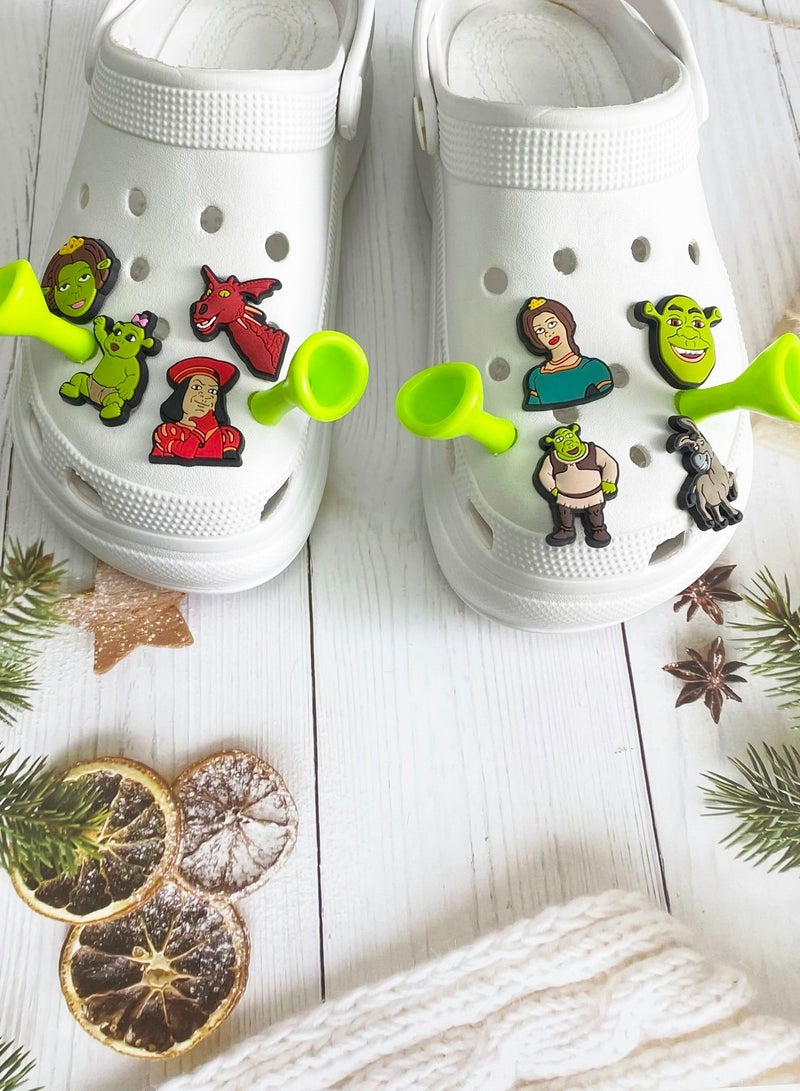 KASTWAVE Crocs Charms Jibbitz,  Croc Charms, Distinctive Cool Croc Accessories, Plastic Nurse Shoes Decorations for Adults Women Men Gifts Party Favor Birthday, 10 PCS Green - Image 4