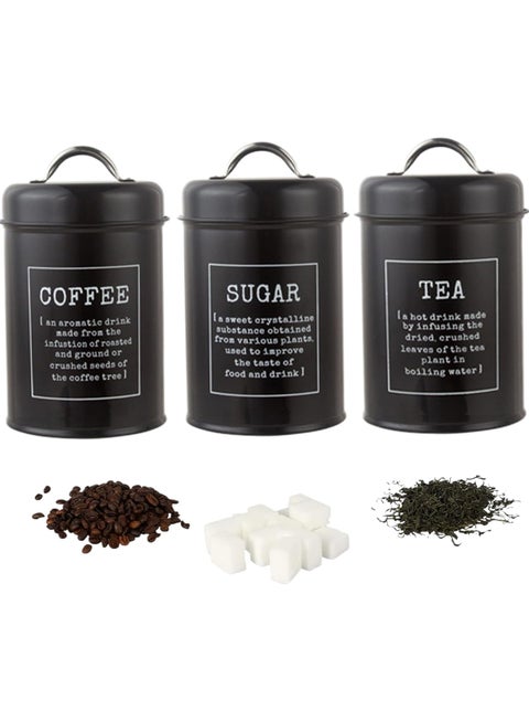 3-Piece Large Capacity Stainless Steel, Coffee Kitchen Canister, Sugar Organizer, Tea Storage Box, Coffee Storage Jars, Kitchen Containers Storage Set